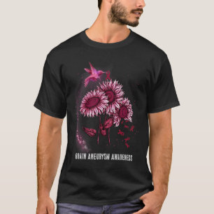 Hummingbird Sunflower Brain Aneurysm Awareness T-Shirt