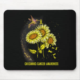 Hummingbird Sunflower Childhood Cancer Awareness  Mouse Mat