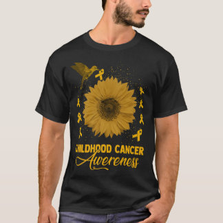 Hummingbird & Sunflower Childhood Cancer Awareness T-Shirt