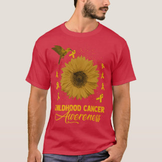 Hummingbird & Sunflower Childhood Cancer Awareness T-Shirt