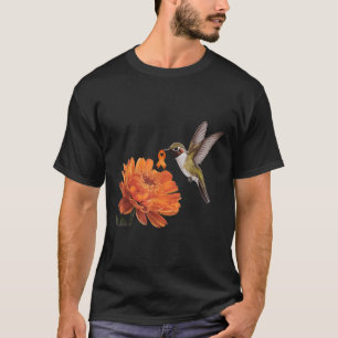Hummingbird Sunflower Daisy Orange Ribbon Leukaemi T-Shirt