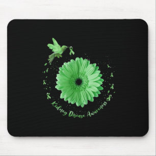 Hummingbird Sunflower Green Ribbon Kidney Disease  Mouse Mat