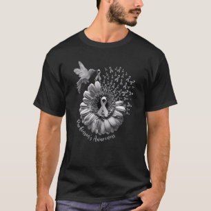 Hummingbird Sunflower Grey Parkinson's Awareness T-Shirt