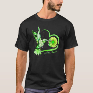 Hummingbird Sunflower Heart Green Ribbon Scoliosis T-Shirt