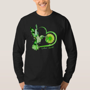 Hummingbird Sunflower Heart Green Ribbon Scoliosis T-Shirt