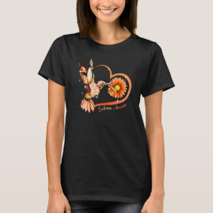 Hummingbird Sunflower Heart Orange Ribbon Leukaemi T-Shirt