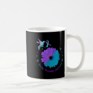 Hummingbird Sunflower Heart Purple Ribbon Suicide  Coffee Mug