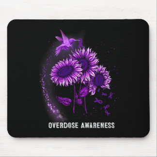 Hummingbird Sunflower Overdose Awareness  Mouse Mat