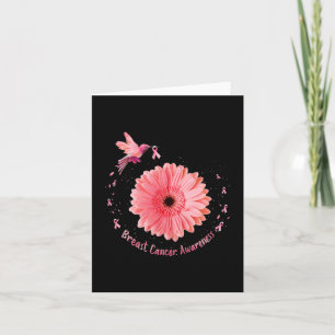 Hummingbird Sunflower Pink Ribbon Breast Cancer Aw Card