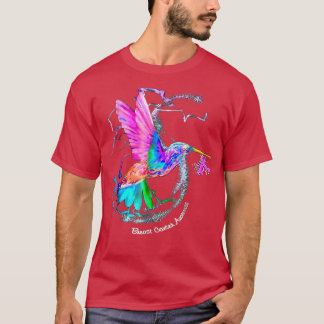 Hummingbird Sunflower Pink Ribbon Breast Cancer Aw T-Shirt