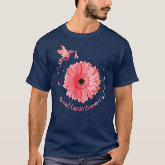 Hummingbird Sunflower Pink Ribbon Breast Cancer Aw T-Shirt