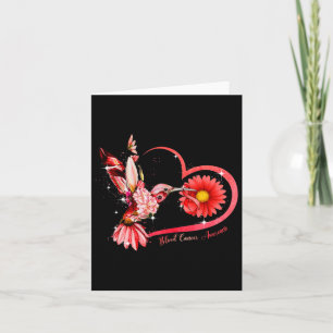 Hummingbird Sunflower Red Ribbon Blood Cancer Awar Card