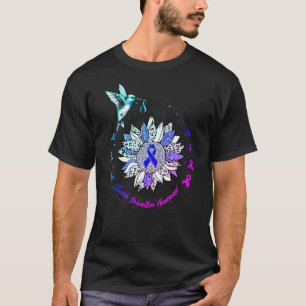Hummingbird Sunflower Ribbon Suicide Prevention Aw T-Shirt