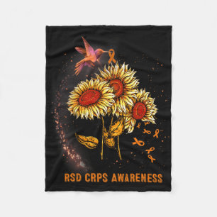 Hummingbird Sunflower Rsd Crps Awareness Fleece Blanket