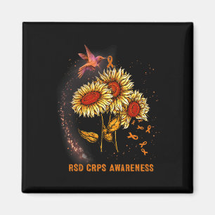 Hummingbird Sunflower Rsd Crps Awareness  Magnet