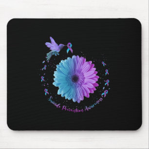 Hummingbird Sunflower Suicide Prevention Awareness Mouse Mat