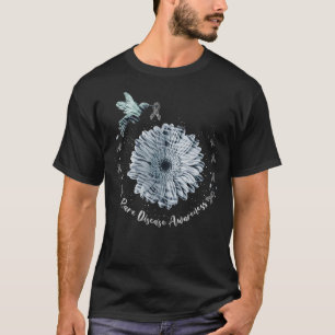 Hummingbird Sunflower Zebra Ribbon Rare Disease Aw T-Shirt