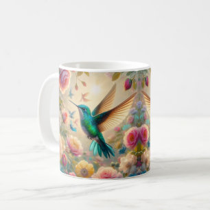 Hummingbird Sunset Rose Garden Coffee Mug