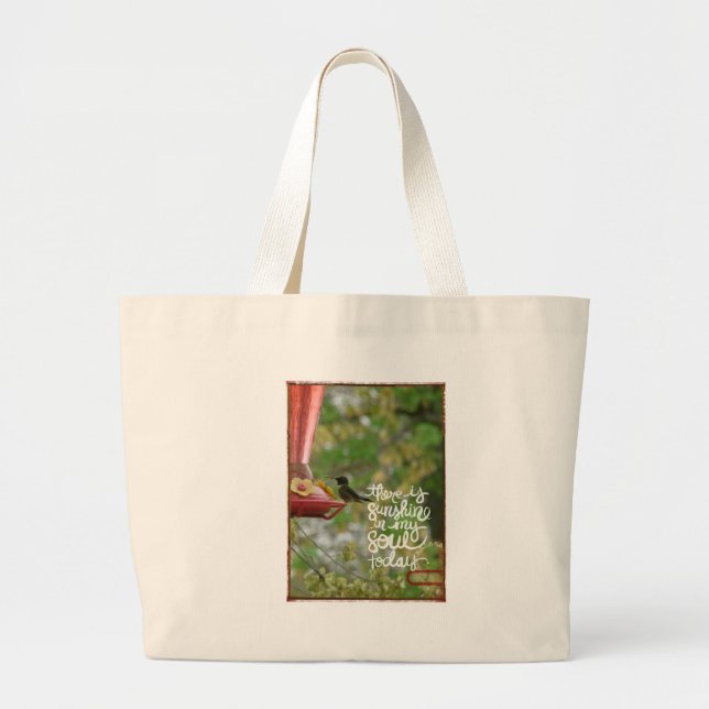 Hummingbird Sunshine in my Soul Large Tote Bag (Front)