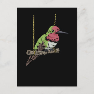 Hummingbird Swing Bird Watching Gift Hummingbird Postcard