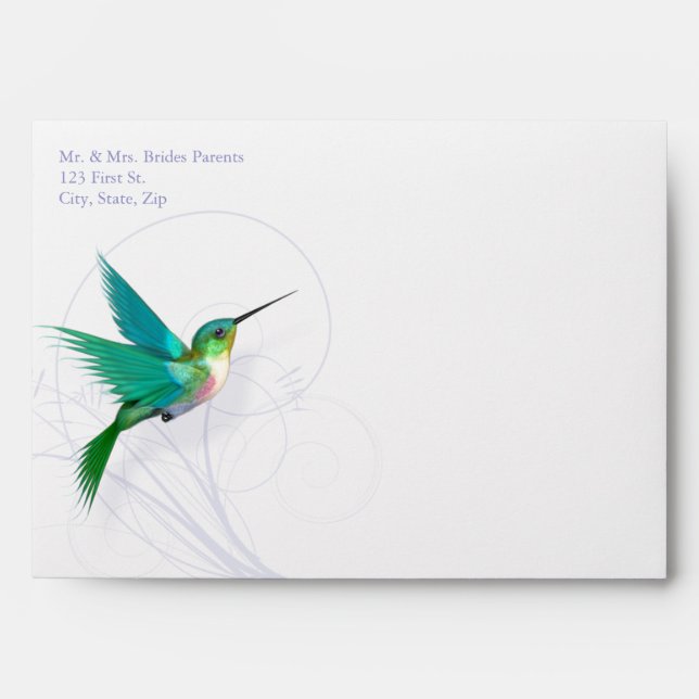 Hummingbird Swirl 5x7 Invitation Envelope (A7) (Front)
