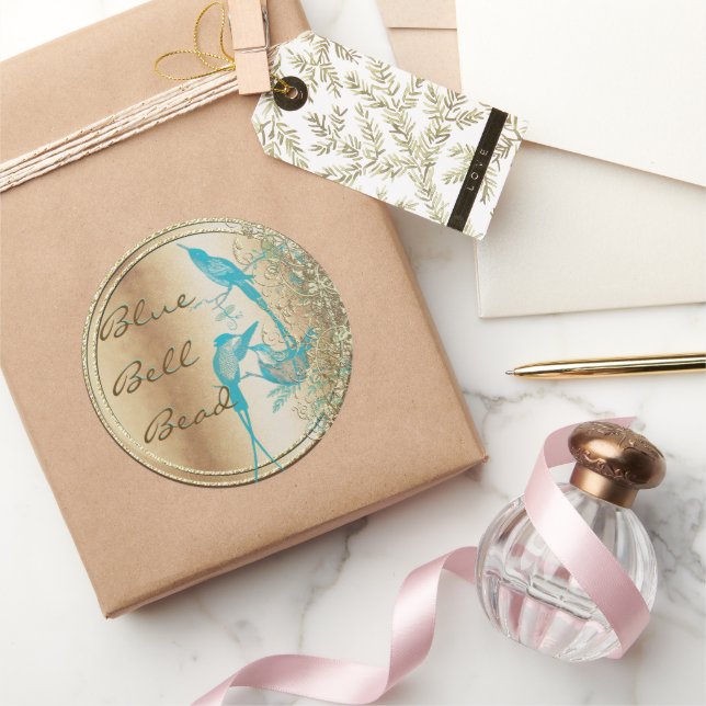 Hummingbird Swirl Classic Round Sticker (Gifting)