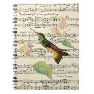 hummingbird symbol of joy gratitude notebook