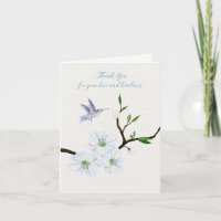 Hummingbird Sympathy Thank You Note card
