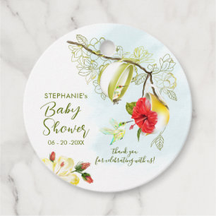 Hummingbird Tea Party Baby Shower Favour Tags