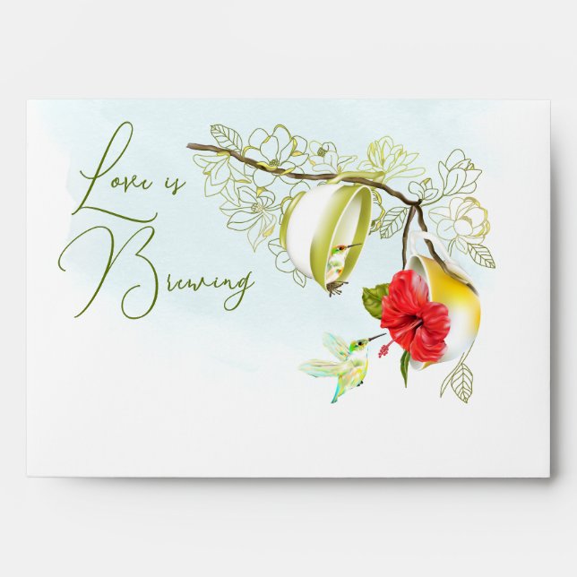 Hummingbird Tea Party Envelope (Front)