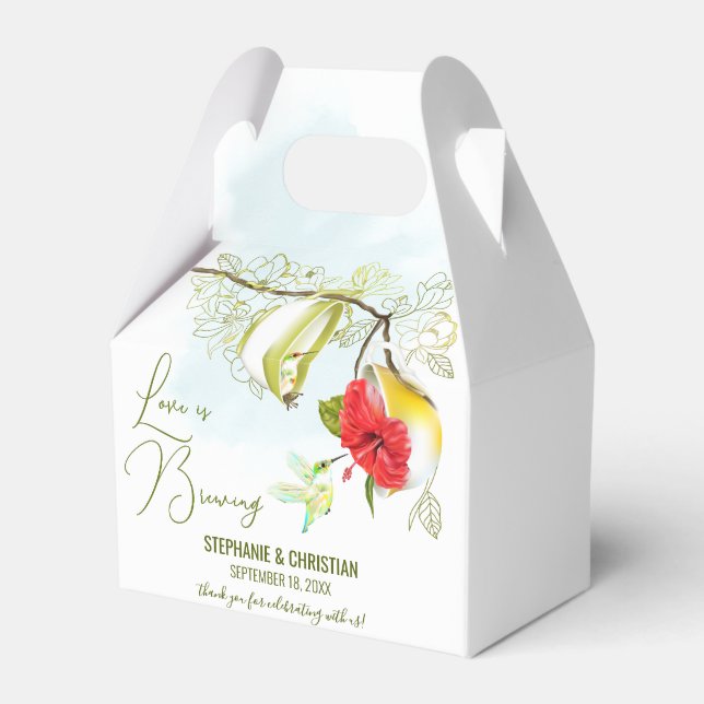 Hummingbird Tea Party Love Is Brewing Favour Box (Front Side)