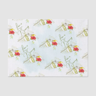 Hummingbird Teacup Floral Tissue Paper