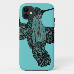 Hummingbird - Teal iPhone 11 Case