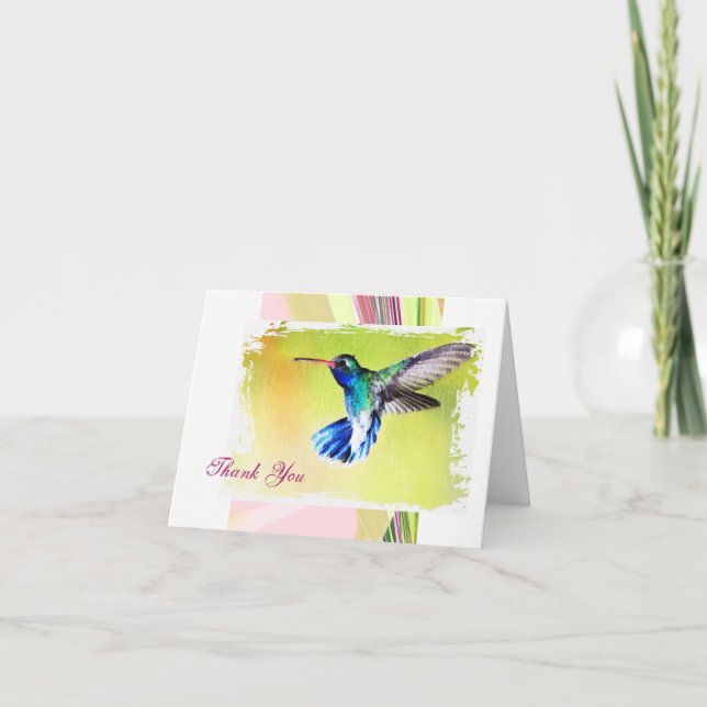 Hummingbird Thank You Note Card (Front)