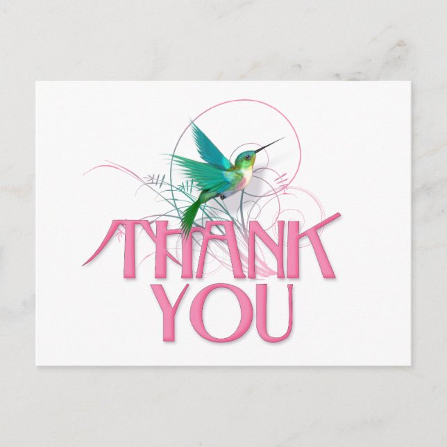 Hummingbird Thank You Postcard (Front)