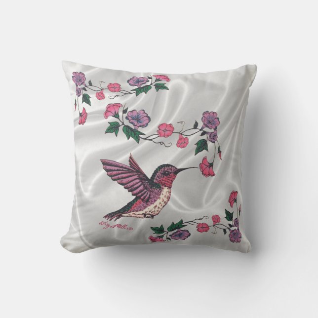 Hummingbird Throw Pillow (Front)