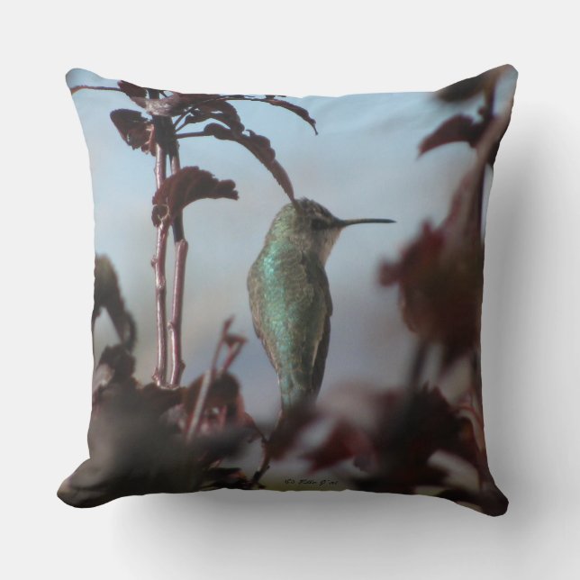 Hummingbird Throw Pillow (Front)