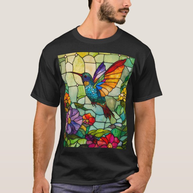 Hummingbird Tiffany-Style Window T-Shirt (Front)
