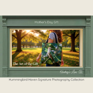 Hummingbird Vintage Art Tote Bag Mother's Day Gift