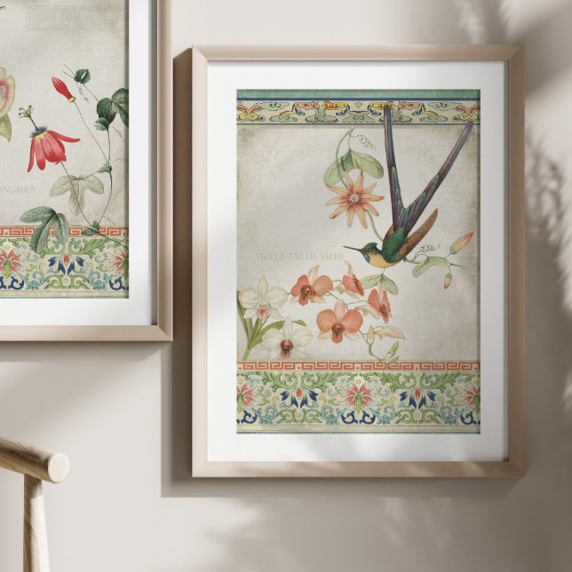 Hummingbird Vintage Chinoiserie Floral Decoupage Tissue Paper (Creator Uploaded)