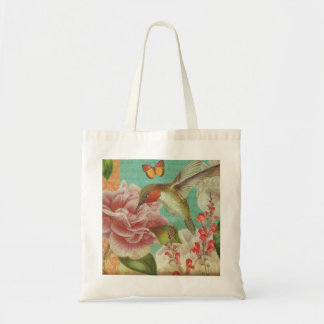 Hummingbird Vintage Collage Magazine Tote