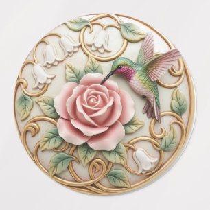 Hummingbird Vintage Victorian Pink Rose Floral