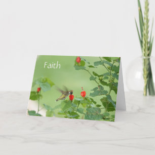 Hummingbird w verse (Luke 1:37) Sympathy Card