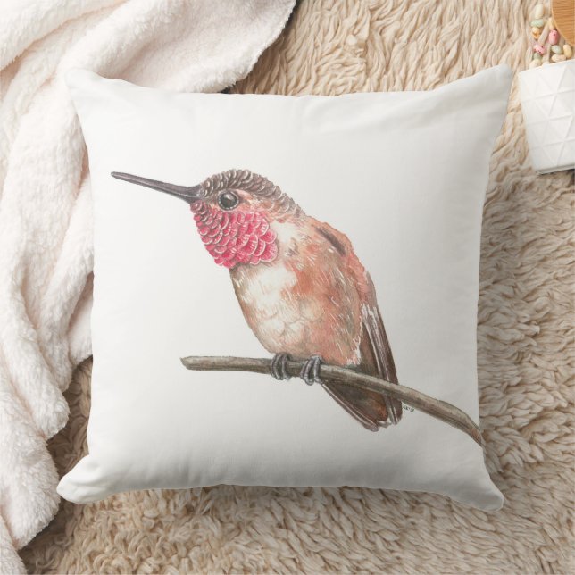 Hummingbird watercolor cushion (Blanket)