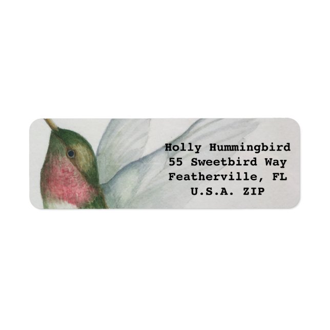Hummingbird Watercolor Elegant Wings (Front)