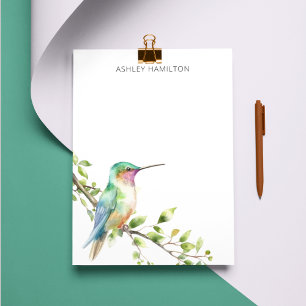 Hummingbird Watercolor Name Card