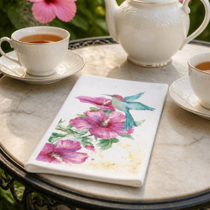 Hummingbird Watercolor Paper Guest Towel Napkin