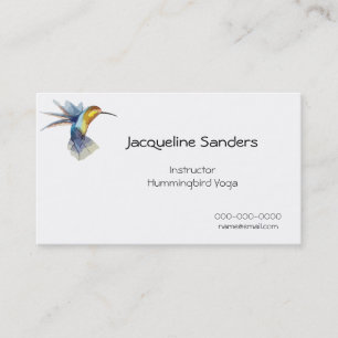 hummingbird watercolor peaceful sketch business card