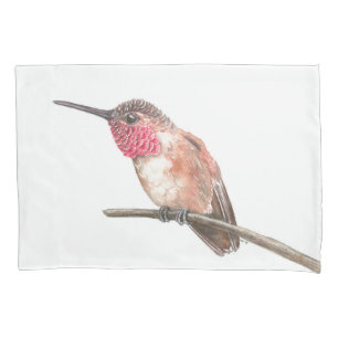 Hummingbird watercolor pillowcase