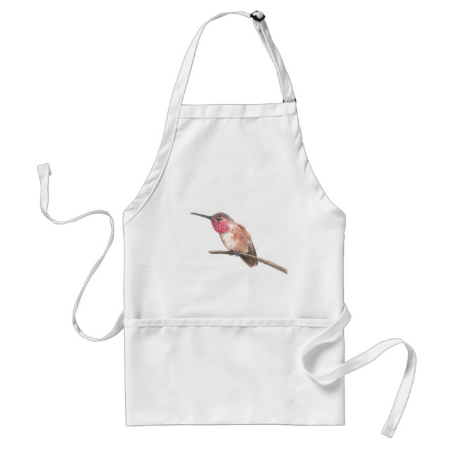 Hummingbird watercolor standard apron (Front)